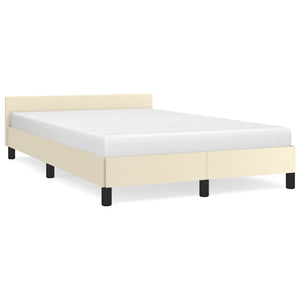 Bettgestell Creme 120x190 cm Kunstleder