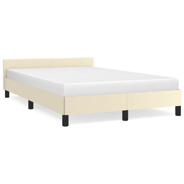 Bettgestell Creme 120x190 cm Kunstleder