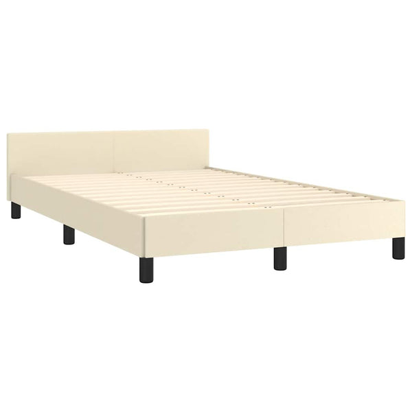 Bettgestell Creme 120x190 cm Kunstleder
