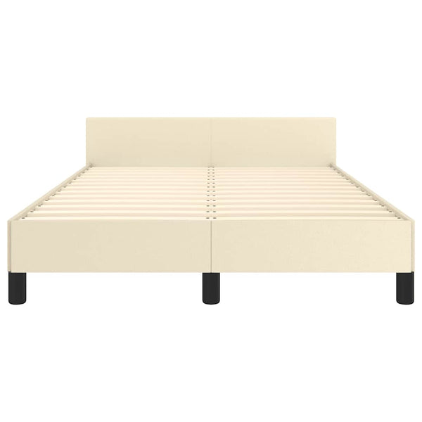 Bettgestell Creme 120x190 cm Kunstleder