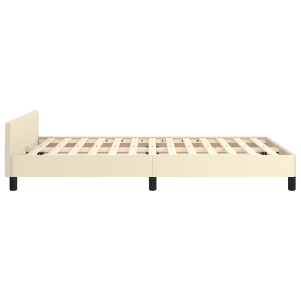 Bettgestell Creme 120x190 cm Kunstleder
