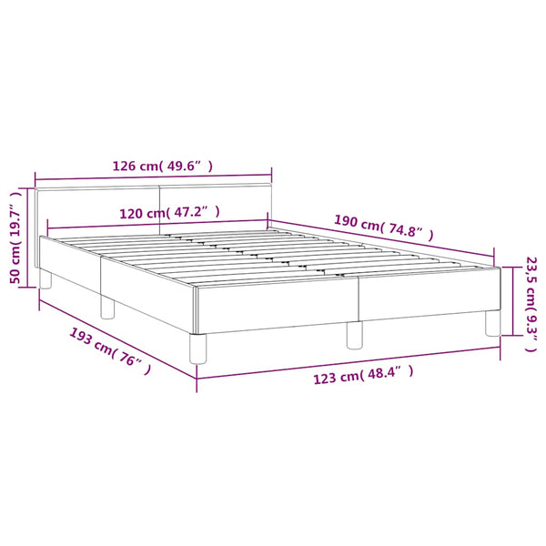 Bettgestell Creme 120x190 cm Kunstleder