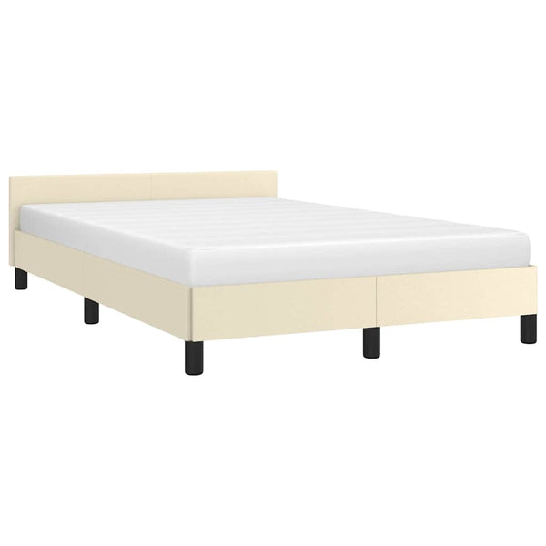 Bettgestell Creme 120x190 cm Kunstleder
