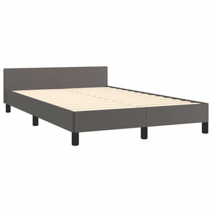 Bettgestell Grau 120x190 cm Kunstleder