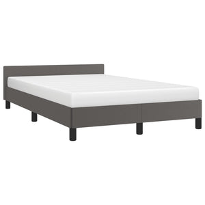 Bettgestell Grau 120x190 cm Kunstleder