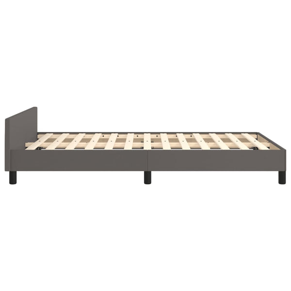 Bettgestell Grau 120x190 cm Kunstleder
