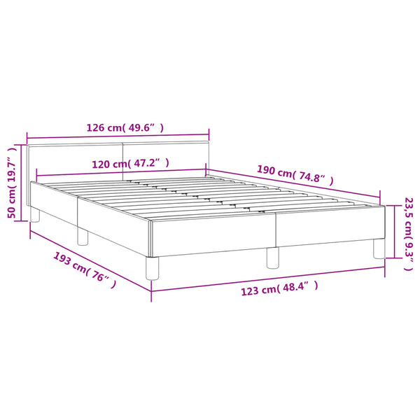 Bettgestell Grau 120x190 cm Kunstleder