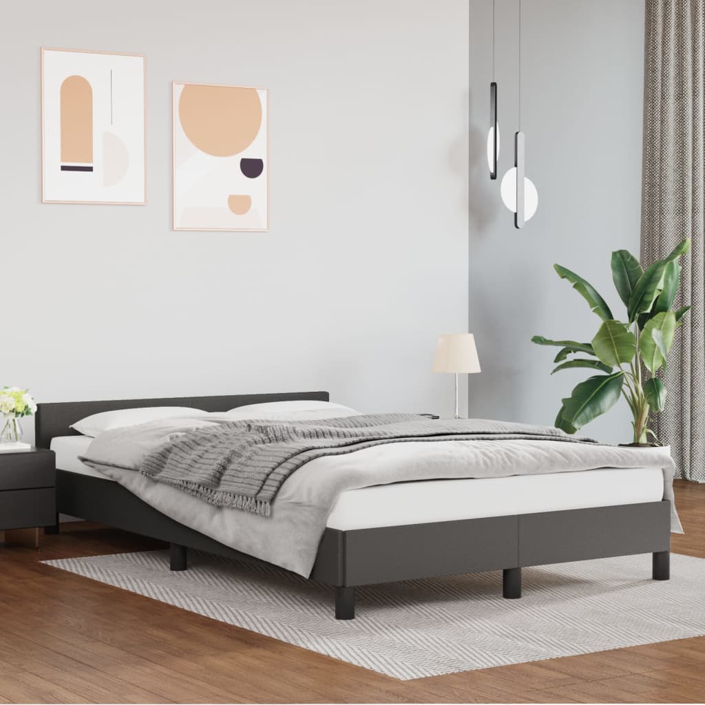 Bettgestell Grau 120x190 cm Kunstleder