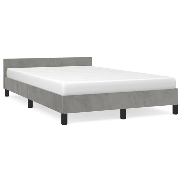 Bettgestell 120x190 cm Hellgrau Samt