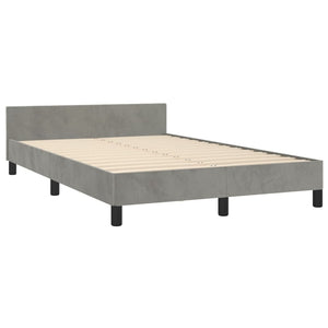 Bettgestell 120x190 cm Hellgrau Samt