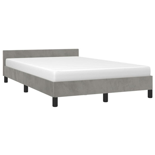 Bettgestell 120x190 cm Hellgrau Samt