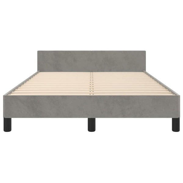 Bettgestell 120x190 cm Hellgrau Samt