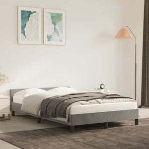 Bettgestell 120x190 cm Hellgrau Samt