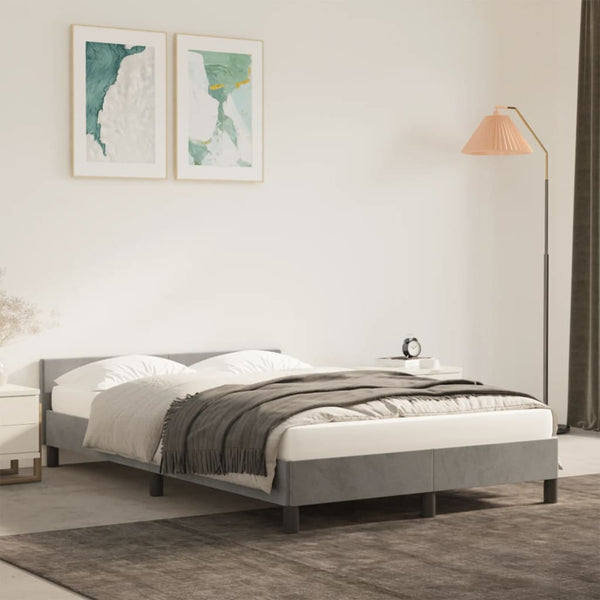 Bettgestell 120x190 cm Hellgrau Samt