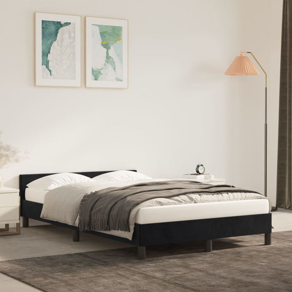 Bettgestell Schwarz Samt 120x190 cm