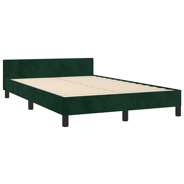 vidaXL Bed Frame without Mattress Dark Green 120x190 cm Velvet