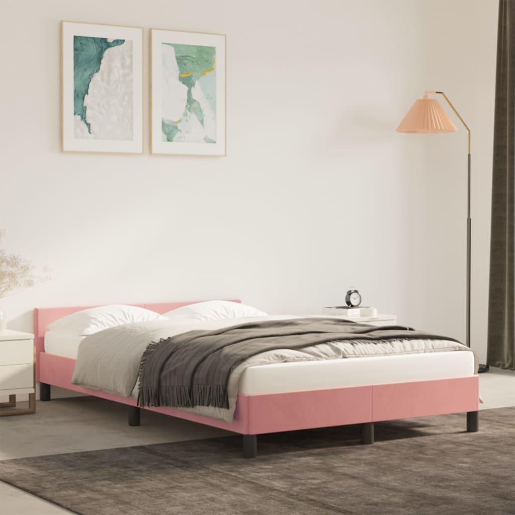 Rosa Samt Bettgestell 120x190 cm