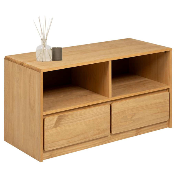 TV-Schrank Eiche Optik 99 cm Kiefer Massivholz