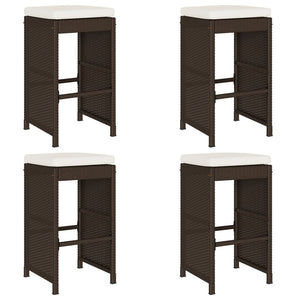 Garten Barhocker mit Kissen, 4er Set