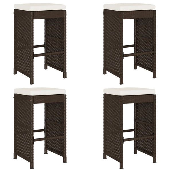 Garten Barhocker mit Kissen, 4er Set