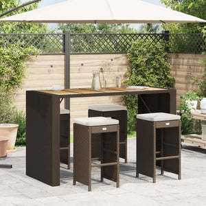 Garten Barhocker mit Kissen, 4er Set