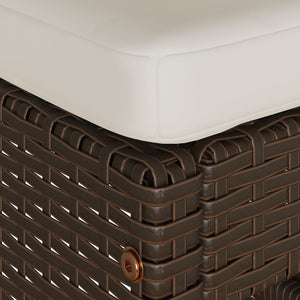 Garten Barhocker Braun Poly Rattan mit Kissen, 6er Set