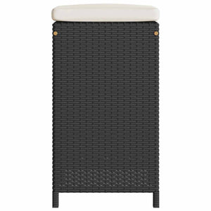 Garten Barhocker Set mit Kissen, 6 Stk, Schwarz