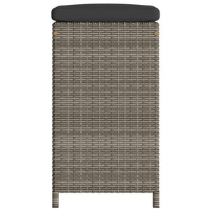 Garten Barhocker 6er Set Grau Poly Rattan