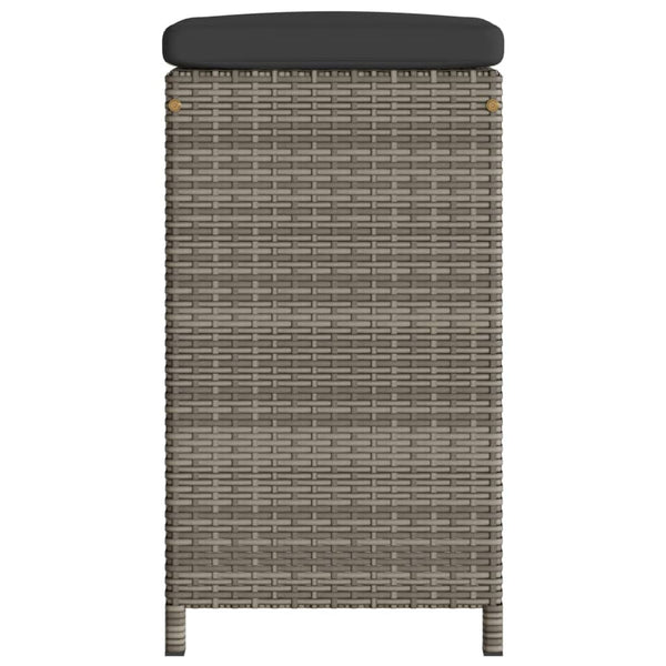 Garten Barhocker 6er Set Grau Poly Rattan