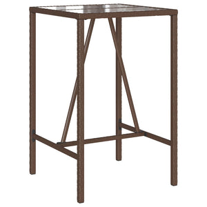 Garten Bartisch Braun Poly Rattan 70x70x110cm