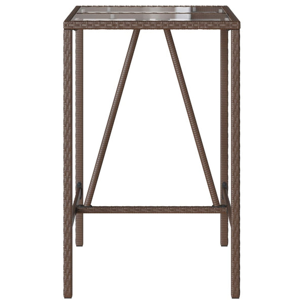 Garten Bartisch Braun Poly Rattan 70x70x110cm