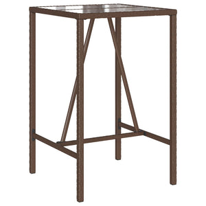 Garten Bartisch Braun Poly Rattan 70x70x110cm