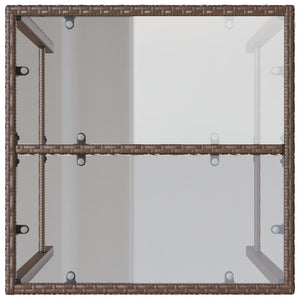 Garten Bartisch Braun Poly Rattan 70x70x110cm