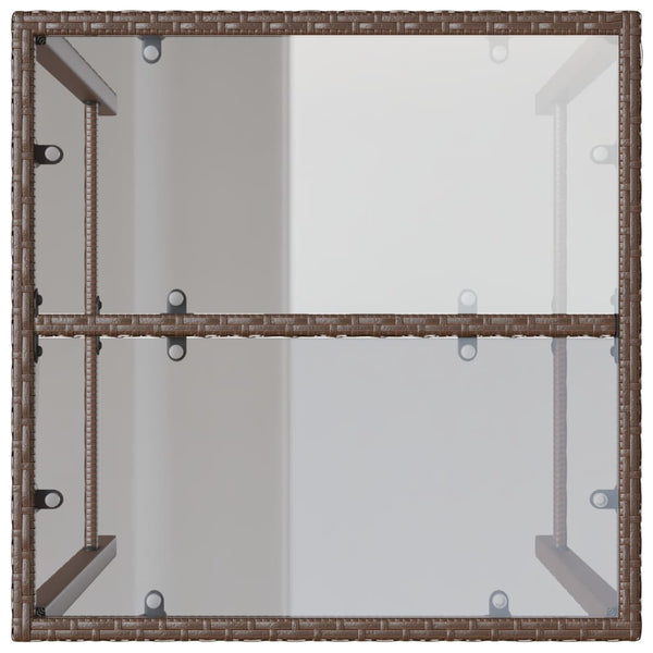 Garten Bartisch Braun Poly Rattan 70x70x110cm