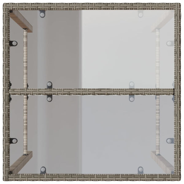 Garten Bartisch Grau Poly Rattan 70x70x110cm