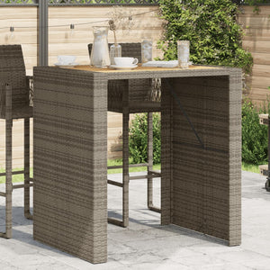 Garten Bartisch Grau Polyrattan 105x80x110 cm