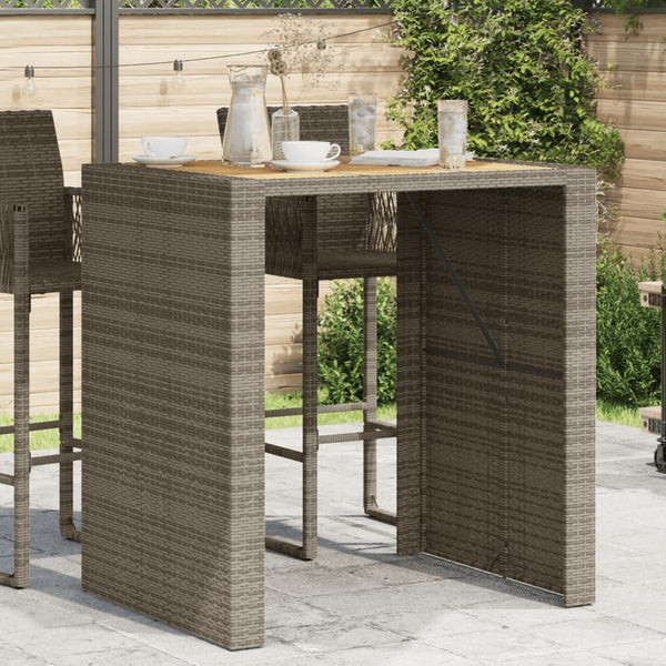 Garten Bartisch Grau Polyrattan 105x80x110 cm