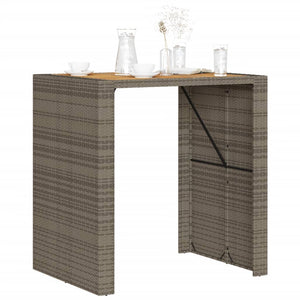 Garten Bartisch Grau Polyrattan 105x80x110 cm