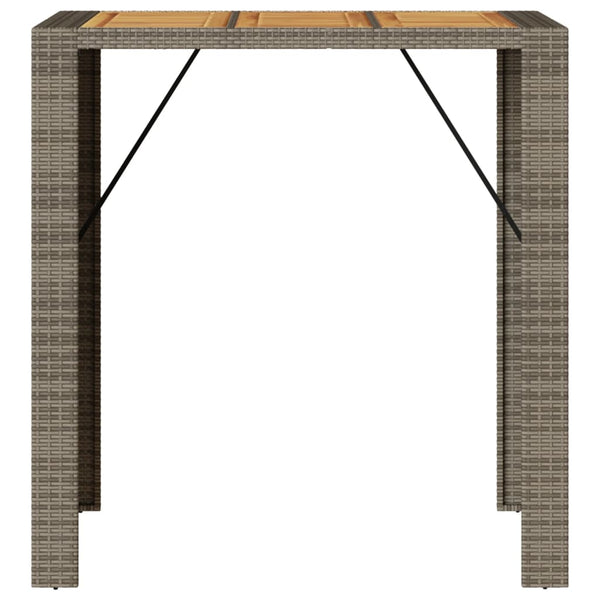 Garten Bartisch Grau Polyrattan 105x80x110 cm
