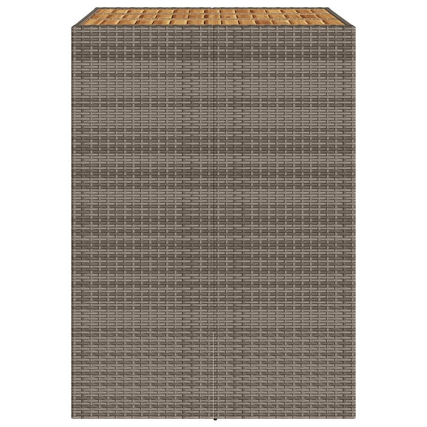 Garten Bartisch Grau Polyrattan 105x80x110 cm