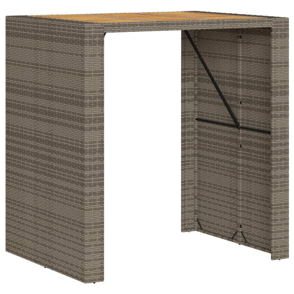 Garten Bartisch Grau Polyrattan 105x80x110 cm