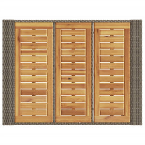 Garten Bartisch Grau Polyrattan 105x80x110 cm
