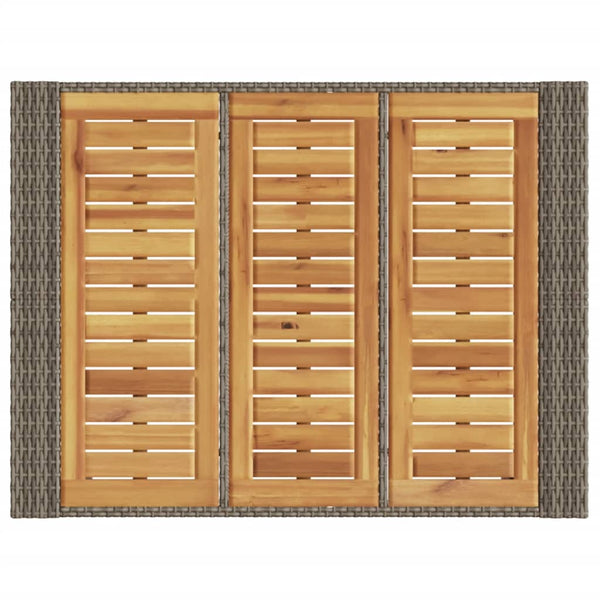 Garten Bartisch Grau Polyrattan 105x80x110 cm