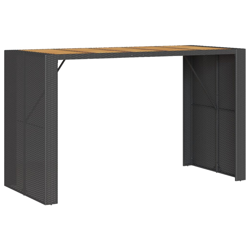 Garten Bartisch Schwarz Polyrattan 185x80 cm