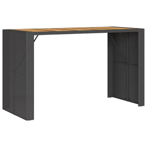 Garten Bartisch Schwarz Polyrattan 185x80 cm