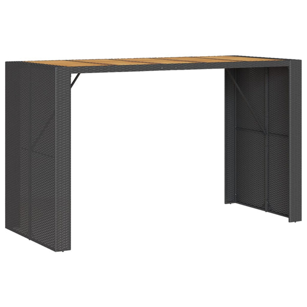 Garten Bartisch Schwarz Polyrattan 185x80 cm