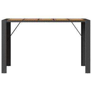 Garten Bartisch Schwarz Polyrattan 185x80 cm