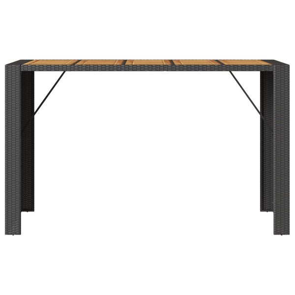 Garten Bartisch Schwarz Polyrattan 185x80 cm