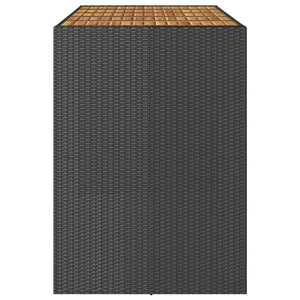Garten Bartisch Schwarz Polyrattan 185x80 cm