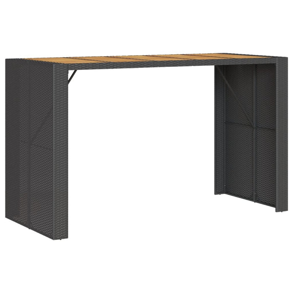 Garten Bartisch Schwarz Polyrattan 185x80 cm